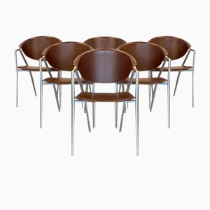 Calligaris Lederstühle, 1990er, 6 . Set