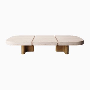 Meco Table in Travertine and Oak by Studio Rig for Collector