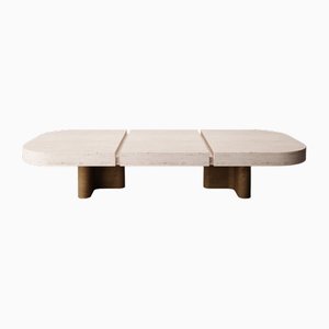 Meco Table in Travertine and Smoked Oak by Studio Rig for Collector