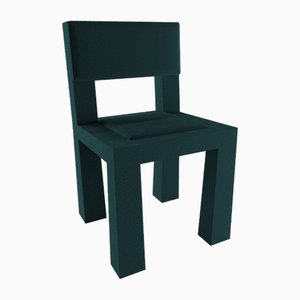 Moderner Raw Stuhl aus nachtblauem Bouclé von Collector