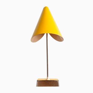 Lámpara de mesa Nun checoslovaca 0513 vintage en amarillo de Josef Hurka para Napako, años 60