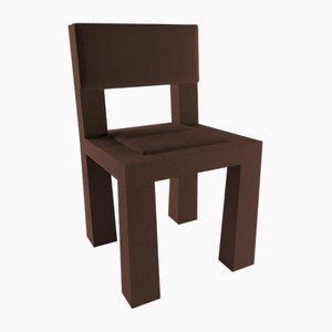 Moderner Raw Stuhl aus Dunkelbraunem Bouclé von Collector