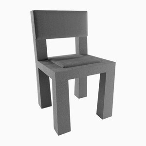 Modern Raw Chair in Dark Gray Bouclé from Collector