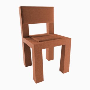 Moderner Raw Chair aus Bouclé in Burnt Orange von Collector