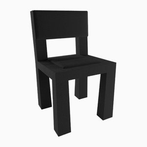 Moderner Raw Stuhl aus schwarzem Bouclé von Collector
