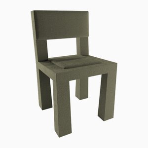 Moderner Raw Stuhl aus Olivgrünem Bouclé von Collector