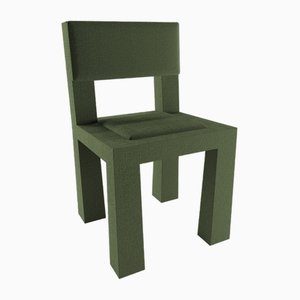 Modern Raw Chair in Green Bouclé from Collector