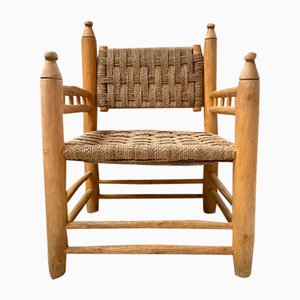 Fauteuil en Bois et Corde, Maroc, 1980s