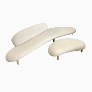 Divano e sgabelli vintage di Isamu Noguchi per Vitra, anni '40