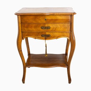 French Louis XV Style Walnut Sewing Table, 1900s