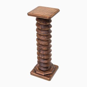 Vintage French Turned Column Screw Plinth in the style of Charles Dudouyt