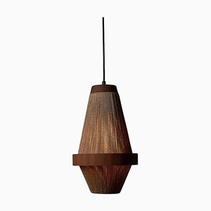 Lampada a sospensione in teak e corda di Ib Fabiansen per Fog & Mørup, anni '60