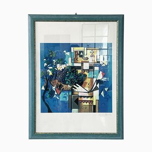 Ibrahim Kodra, Composition, 1980s, Fine Art Print, Framed