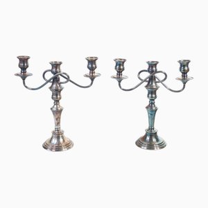 English Candelabras in Sheffield Silver Plating, Early 1900s, Set of 2