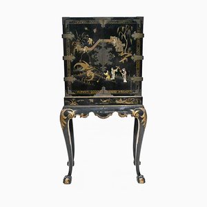 English Specimen Chinoiserie Lacquer Cabinet, 1890s