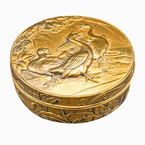 Tabacchiera antica in metallo dorato, Regno Unito, fine XIX secolo