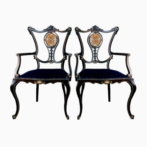 Set of Antique French Ornate Armchairs, 1890s