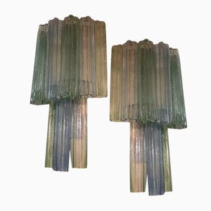 Große Tronchi Wandleuchten aus Muranoglas, 1970er, 2er Set