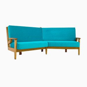 Guillerme & Chambron zugeschriebenes Curved Sofa für Votre Maison, 1960er