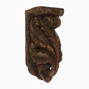 Indian Carved Wood Wall Candle Holder, 19th Century