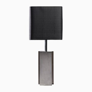 Italian Table Lamp in Brushed Steel and Acrylic Glass, 1970s