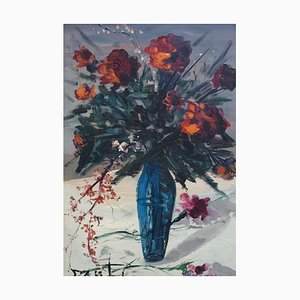 Alvaro Danti, Ramo de flores, años 60, óleo sobre tabla, enmarcado