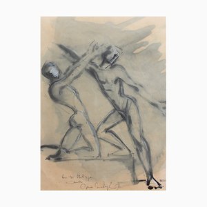 Mick Micheyl, Modern Dancers, 1964, Tecnica mista su carta, con cornice