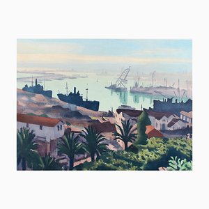 Albert Marquet, Der Hafen von Algier, 1940er, Lithographie, Gerahmt