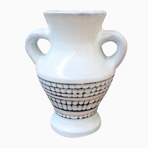 Vaso vintage in ceramica con manici di Roger Capron, Francia, anni '50
