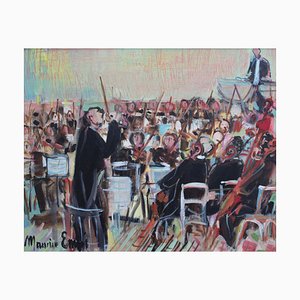 Maurice Empi, The Orchestra, 1990, Oil on Canvas, Framed