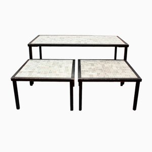 Mid-Century French Tiled Tables, 1960s, Set of 3
