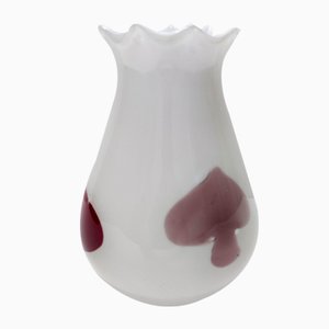 Vintage White Murano Glass Vase attributed to Dino Martens for Aureliano Toso, 1950s