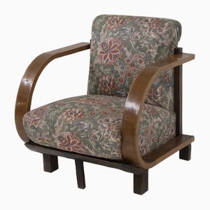 Italian Armchair in Original Floral Fabric of the Time, 1930