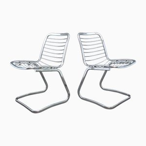 Chaises d'Appoint en Fil de Fer, 1980s, Set de 2