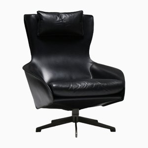 Black Leather Cab 423 by Mario Bellini for Cassina