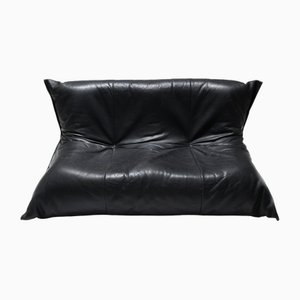 Poltrona Yoko in pelle nera originale di Michel Ducaroy per Ligne Roset