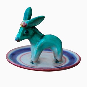 Ceramic Donkey Figurine from ICS C.A.S. Kowaliska Dolker, Italy, 1920s