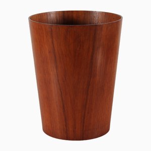 Conical Wastepaper Basket in Teak Veneer by Martin Aberg for Servex, Sweden, 1960s