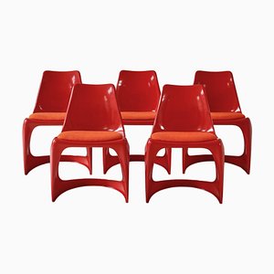 Danish Modern Cantilever Dining Chair 290 by Steen Østergaard for Cado, 1970, Set of 5