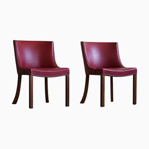 Danish Modern Chairs in Oak and Leather by Kaj Gottlob, 1950s, Set of 2
