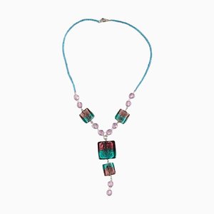 Art Glass Necklace in Different Colored Glass, Italy, 1970s