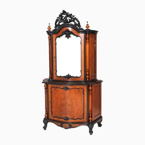 Walnut Victorian Willem III Two-Piece Cabinet, 1870s