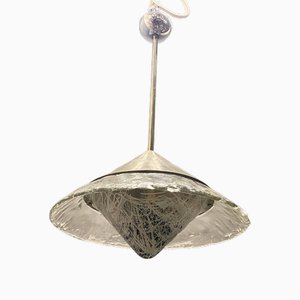 Lámpara colgante arquitectónica de cristal de Murano de Mazzega, años 80