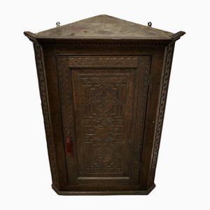 18th Century Carved Oak Corner Cupboard