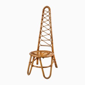 Italian Bamboo High Back Chair, 1960s