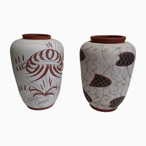 Jarrones alemanes Mid-Century de cerámica de Wilhelm Kagel, años 60. Juego de 2