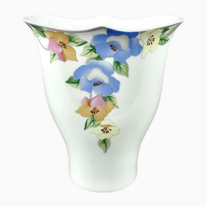 Vintage Vase mit Blumenmotiv von Shumann Arzberg, Bayern, Deutschland