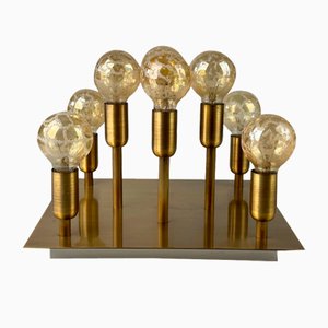 Space Age Brass Ceiling Lamp from Sölken Leuchten, Germany, 1970s