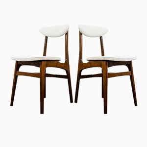 Vintage White Dining Chairs by Rajmund Teofil Hałas, 1960s, Set of 8