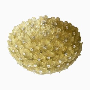Gold Floral Murano Glass Flush Mount from Simoeng